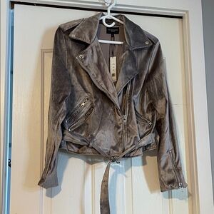 Walter Baker Lavender W30114 Travis Moto Jacket with Belt